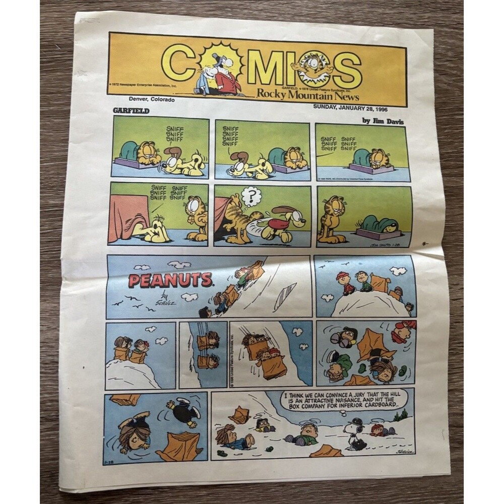 Rocky Mountain News Comics Garfield, Sunday January 28, 1996 Denver, Colorado